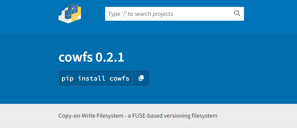 COWFS Copy-on-Write Filesystem interface preview