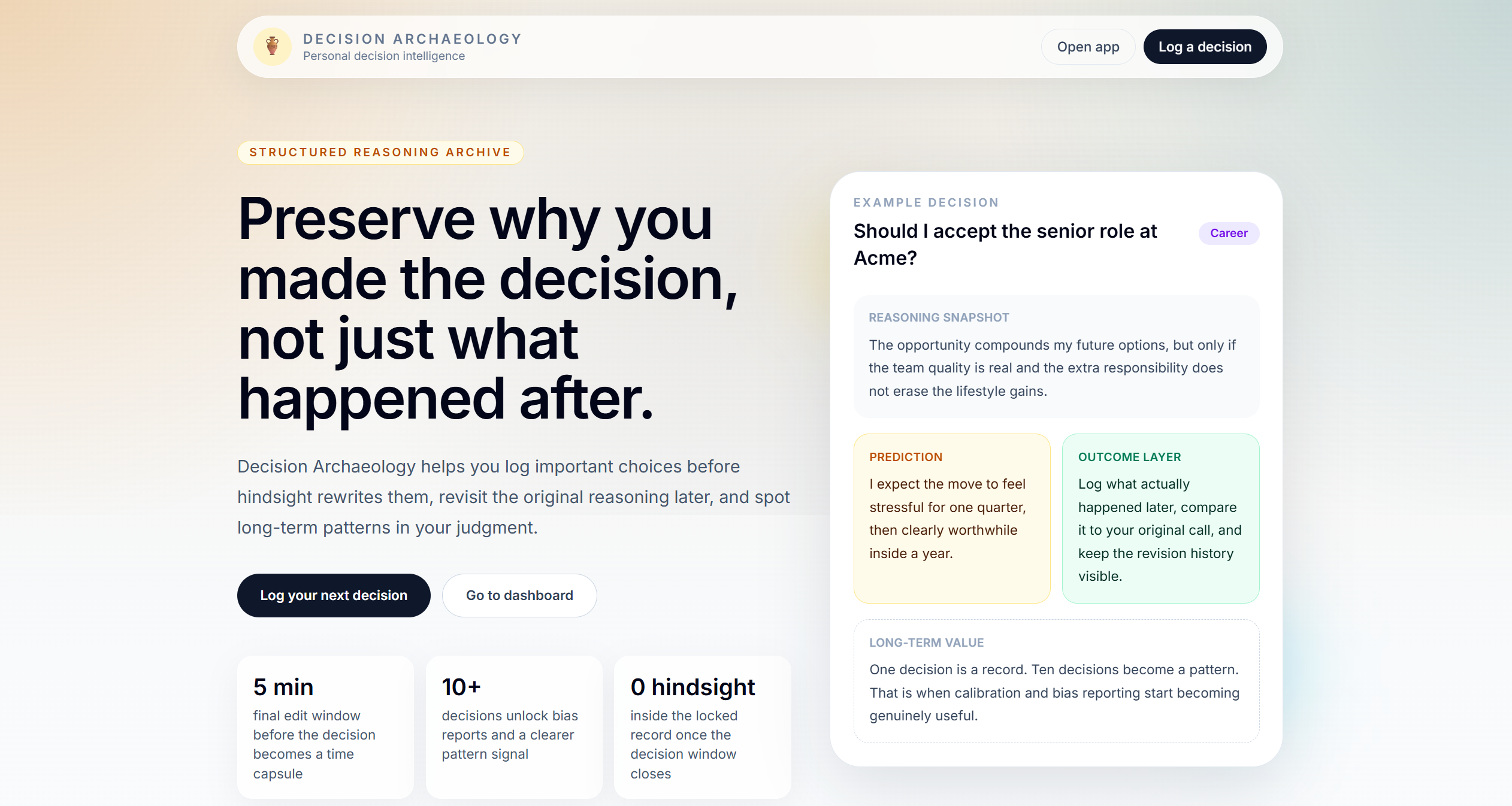 Decision Archaeology decision intelligence platform preview