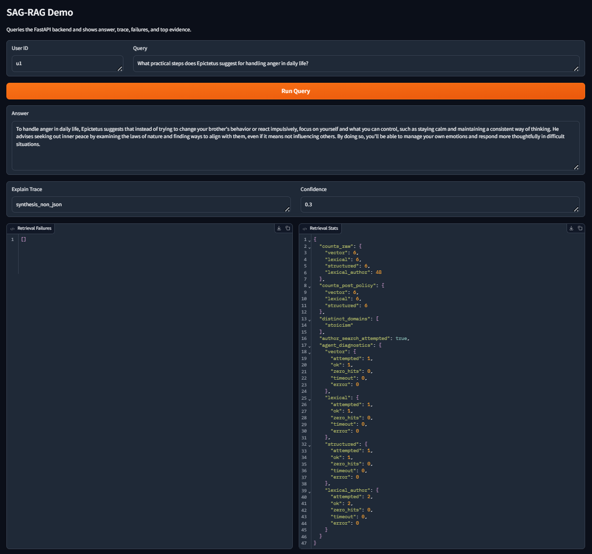 SAG-RAG project demo interface preview